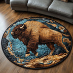 Mountain Herd Round Mat Rug - washable non-slip printed rug