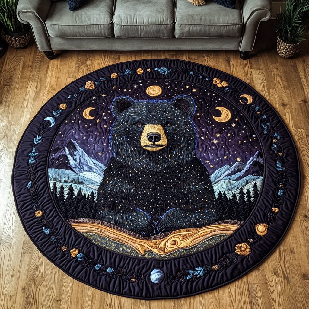 Mountain King Round Mat Rug - washable non-slip printed rug