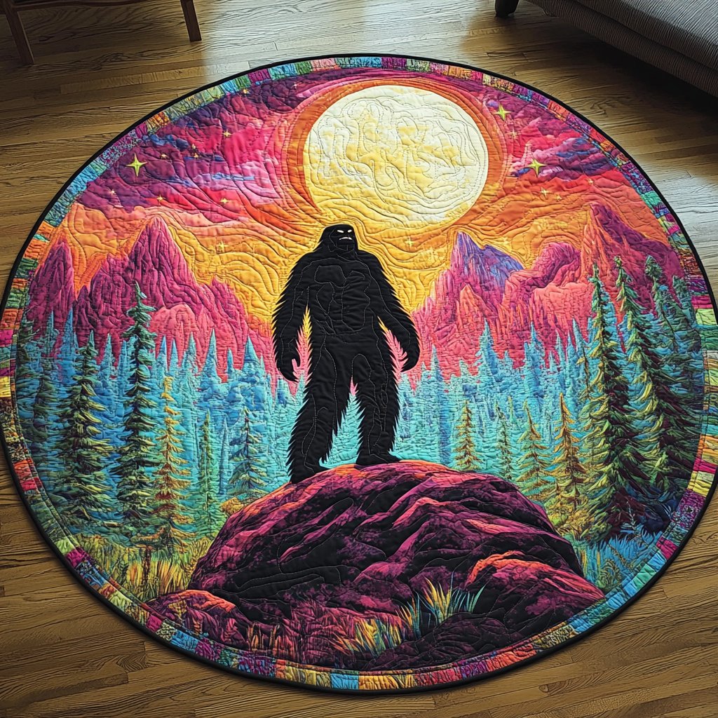 Mountain Mystery Round Mat Rug - washable non-slip printed rug