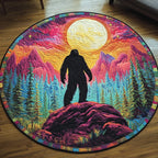 Mountain Mystery Round Mat Rug - washable non-slip printed rug