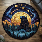 Mountain Paw Round Mat Rug - washable non-slip printed rug