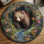 Mountain Roar Round Mat Rug - washable non-slip printed rug