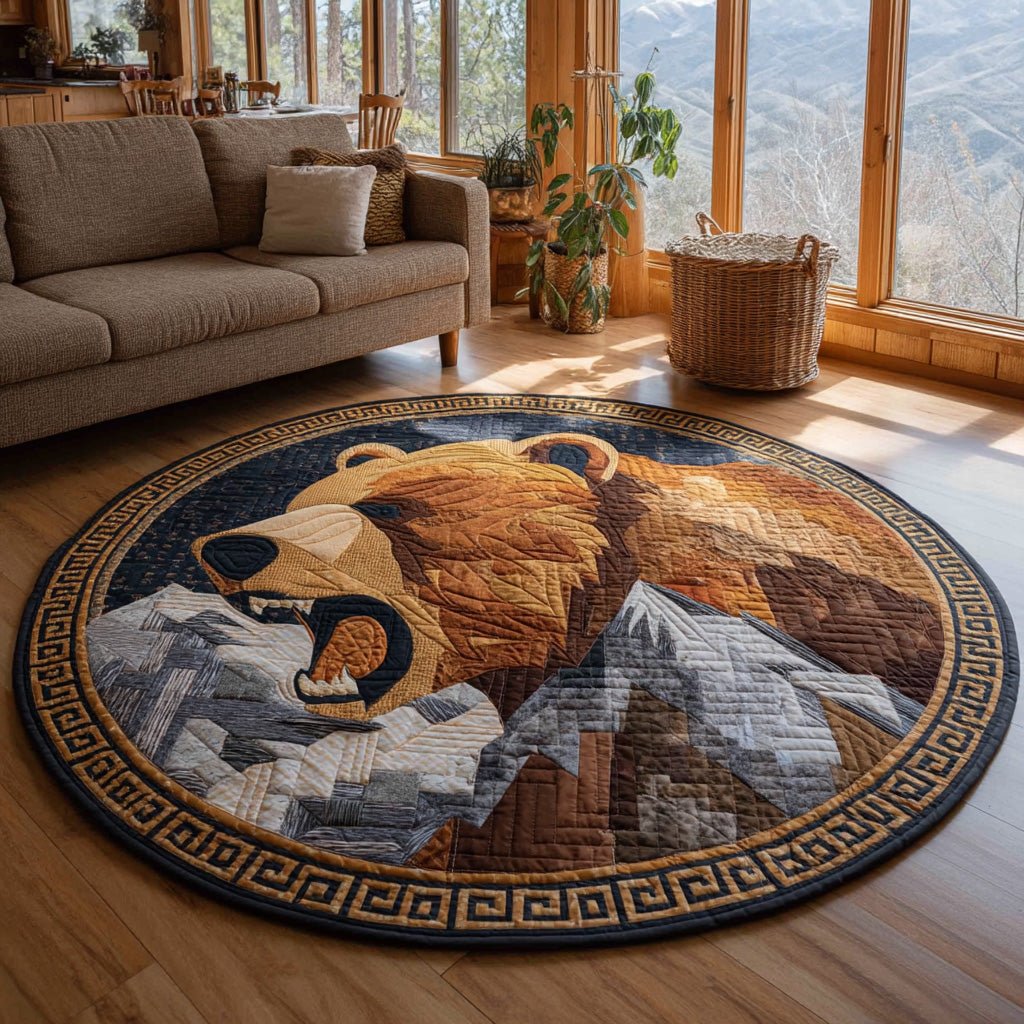 Mountain Roar Round Mat Rug - Nature Design | Serene Home Decor