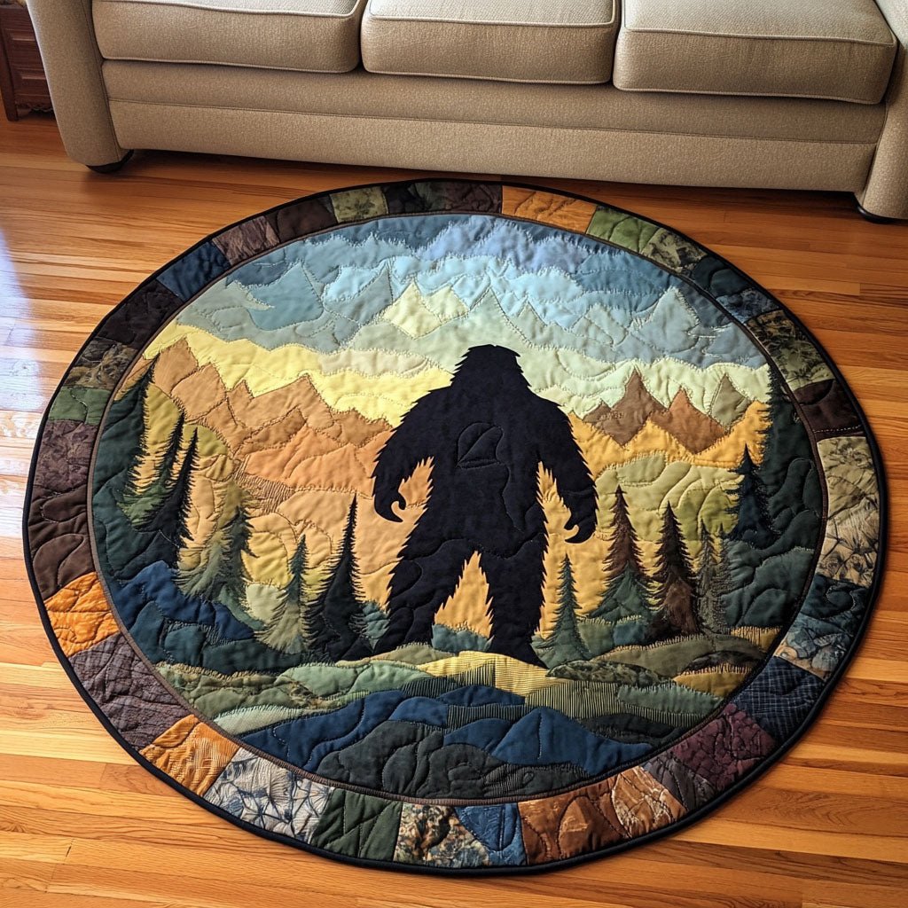 Mountain Wanderer Round Mat Rug - washable non-slip printed rug