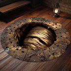 Mummy Awakening Round Mat Rug - washable non-slip printed rug