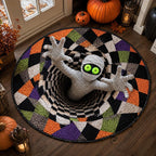 Mummy Escape Round Mat Rug - washable non-slip printed rug