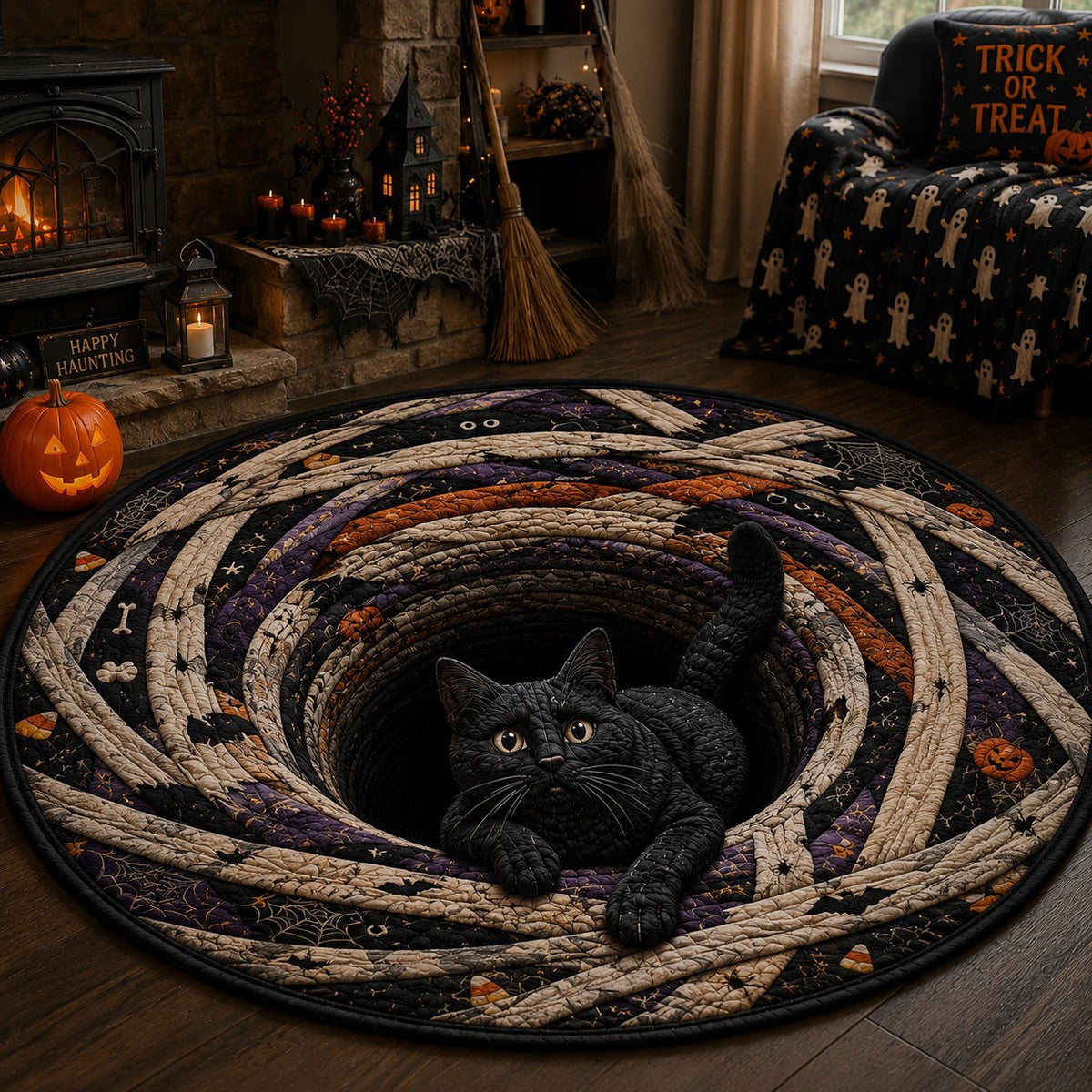 Mummy Magic Round Mat Rug - washable non-slip printed rug