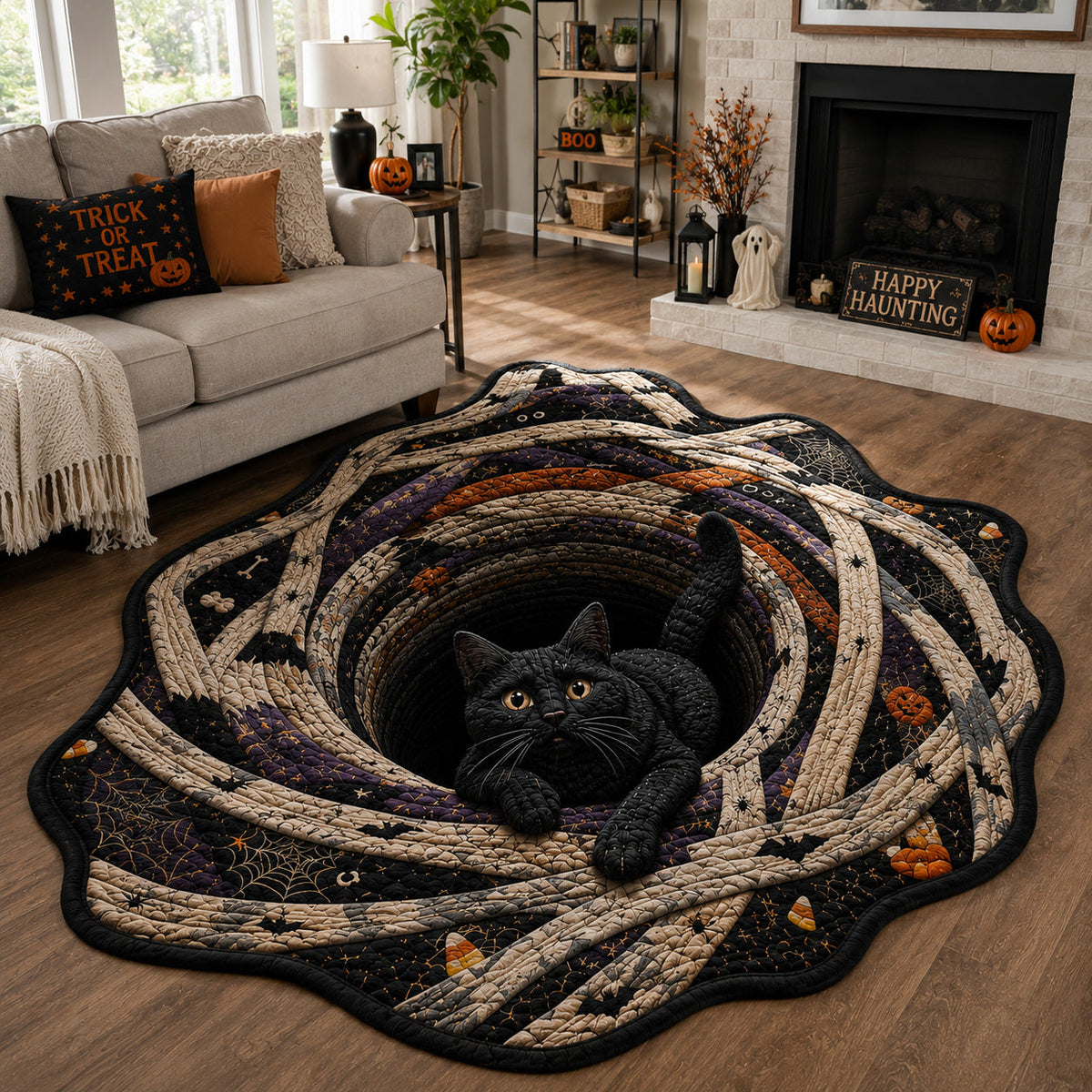 Mummy Mischief Custom Shape Area Rug - Nature Design | Die-Cut Non-Slip Rug - washable non-slip printed rug