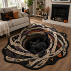 Mummy Mischief Custom Shape Area Rug - Nature Design | Die-Cut Non-Slip Rug - washable non-slip printed rug
