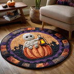 Mummy Secret Round Mat Rug - washable non-slip printed rug