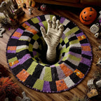 Mummy Tomb Round Mat Rug - washable non-slip printed rug
