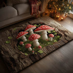 Mushroom area rug in a living room