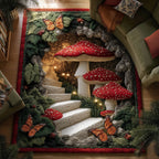 Mushroom Garden area rug in a living room