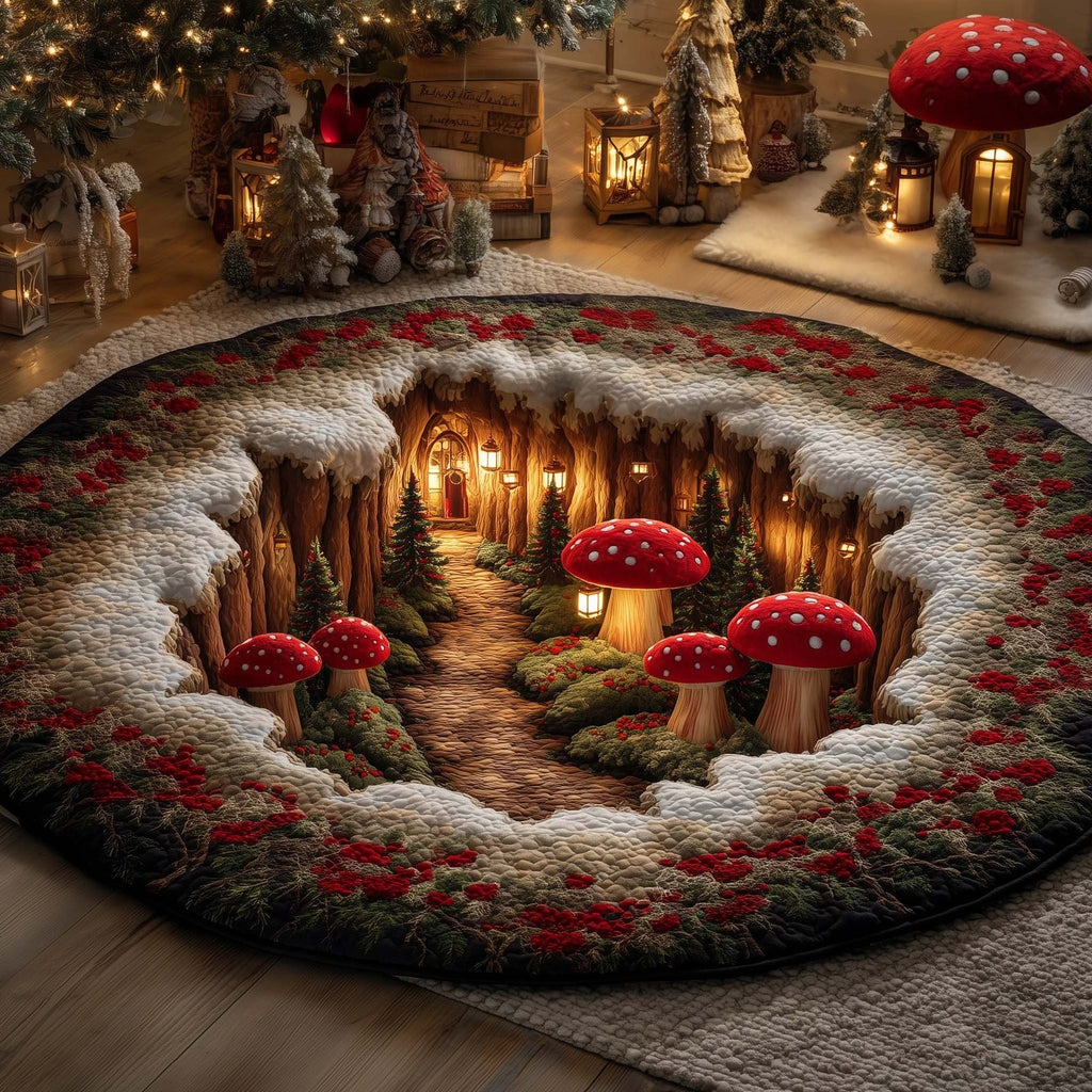 Mushroom Round Mat Rug - Nature Design | Serene Home Decor
