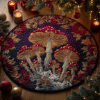 Mushroom Round Mat Rug - Nature Design | Serene Home Decor