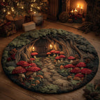 Mushroom Round Mat Rug - Nature Design | Serene Home Decor