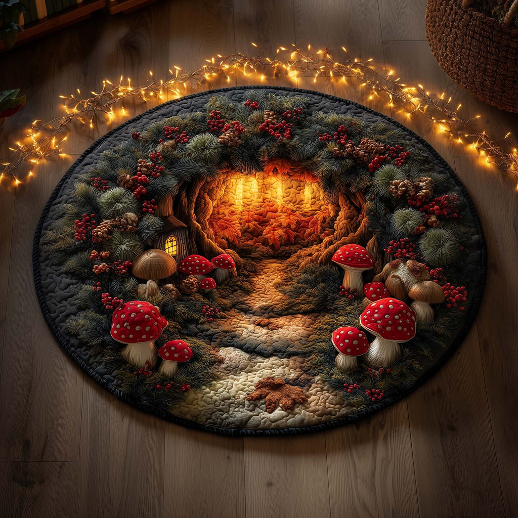 Mushroom Round Mat Rug - Nature Design | Serene Home Decor