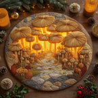 Mushroom Round Mat Rug - Nature Design | Serene Home Decor