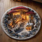 Mushroom Round Mat Rug - Nature Design | Serene Home Decor