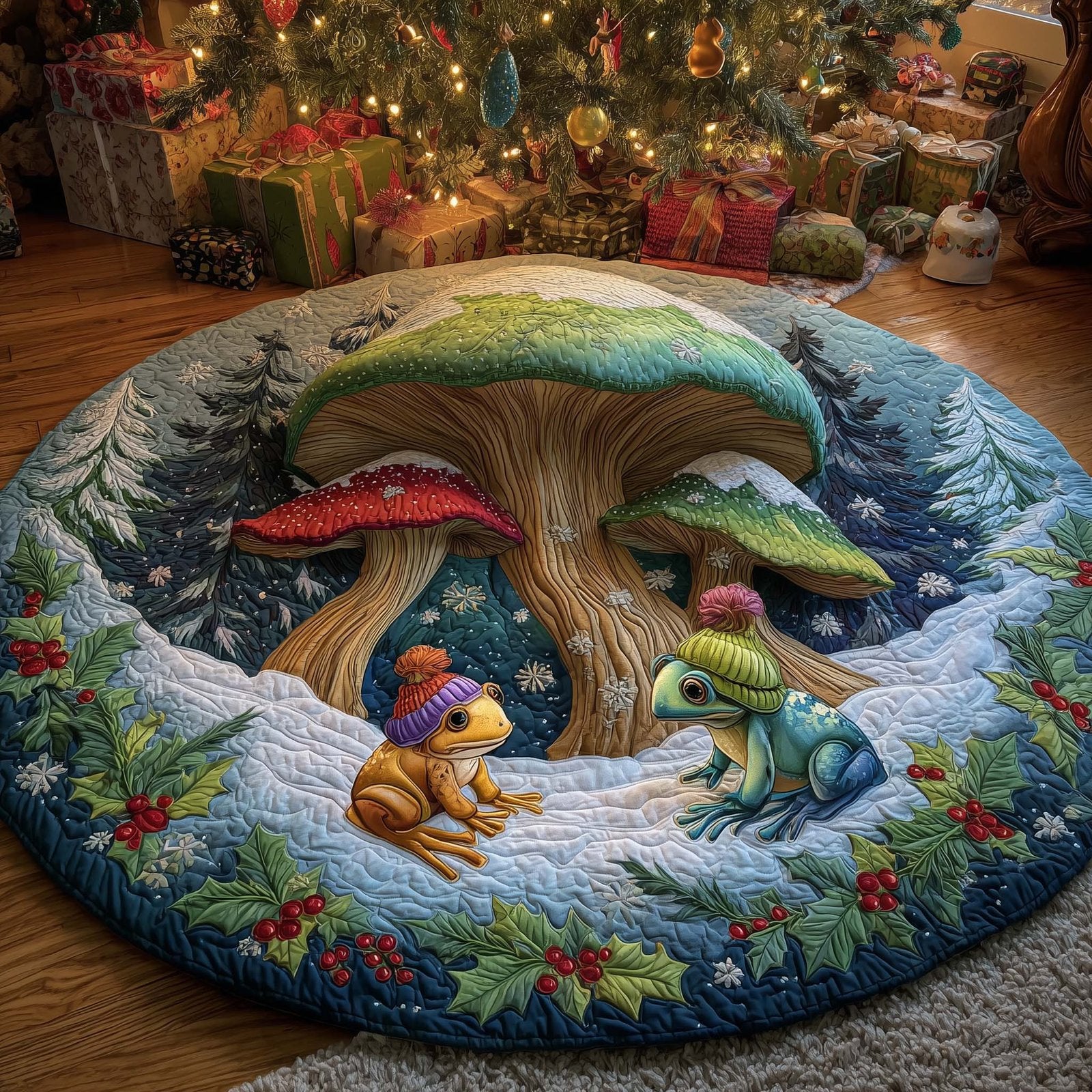 Mushroom Round Mat Rug - Nature Design | Serene Home Decor