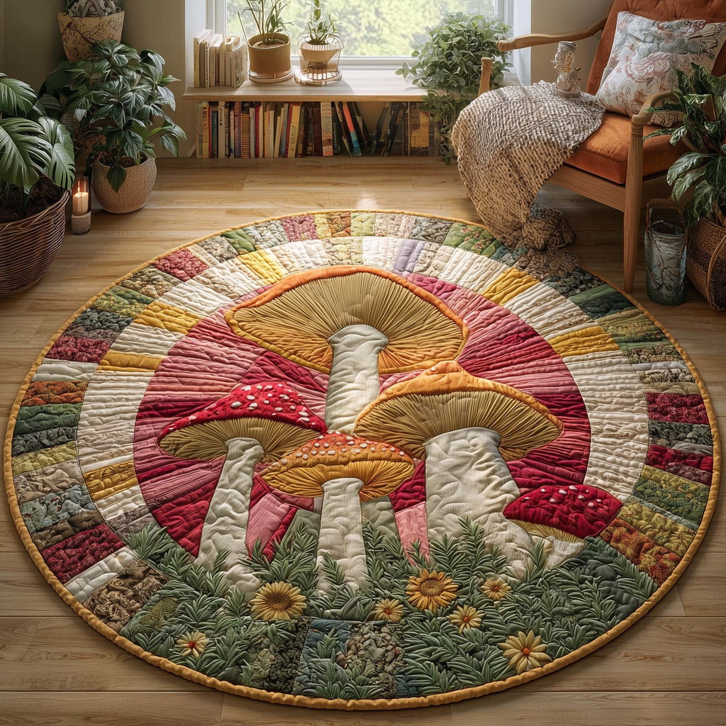 Mushroom Round Mat Rug - Nature Design | Serene Home Decor