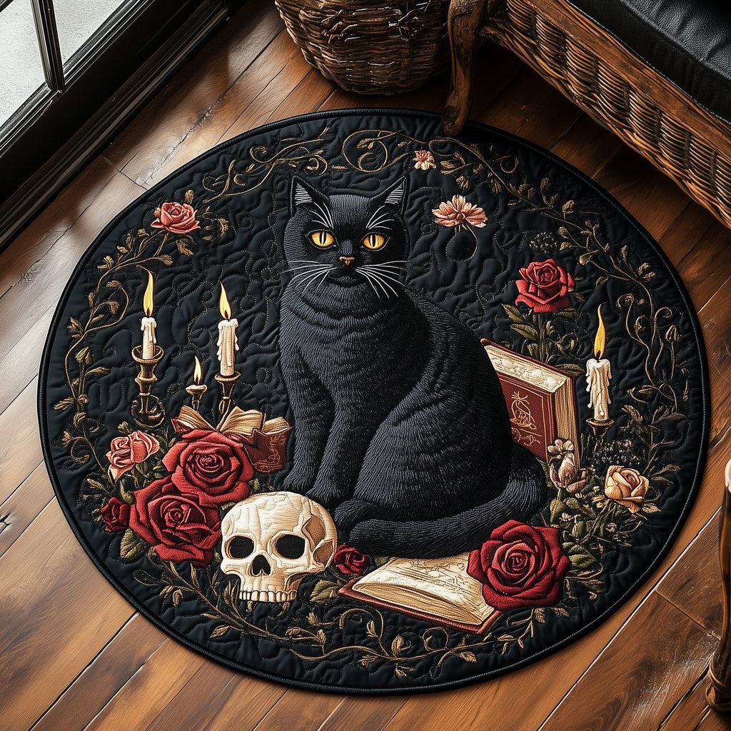 Mysterious Cat Round Mat Rug - Cute Pet Design | Animal Printed Home Decor