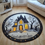 Mysterious Halloween Night Round Mat Rug - washable non-slip printed rug