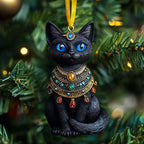 Jeweled Egyptian Cat Christmas Ornament