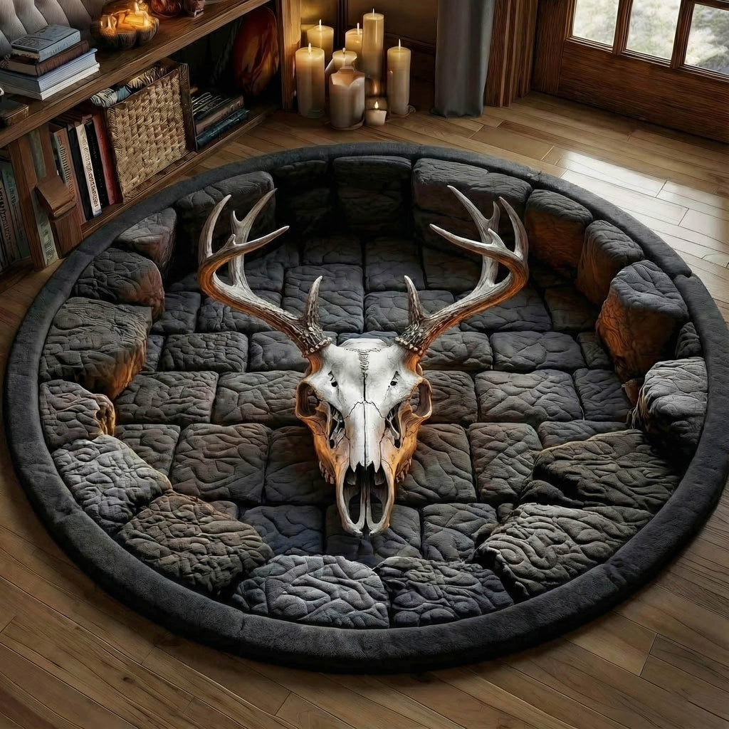 Mystic Antler Round Mat Rug GFTONT5913