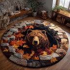 Mystic Bear Round Mat Rug - Cute Pet Design | Animal Printed Home Decor