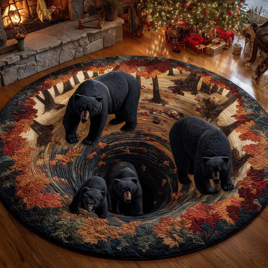 Mystic Bear Round Mat Rug - Cute Pet Design | Animal Printed Home Decor