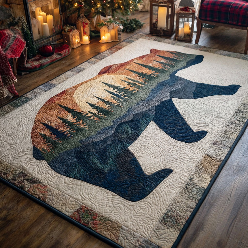 Mystic Bear Timber area rug in a living room