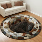 Mystic Bigfoot Round Mat Rug - Nature Design | Serene Home Decor