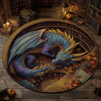 Mystic Coil Round Mat Rug - washable non-slip printed rug