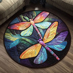 Mystic Duo Round Mat Rug - washable non-slip printed rug