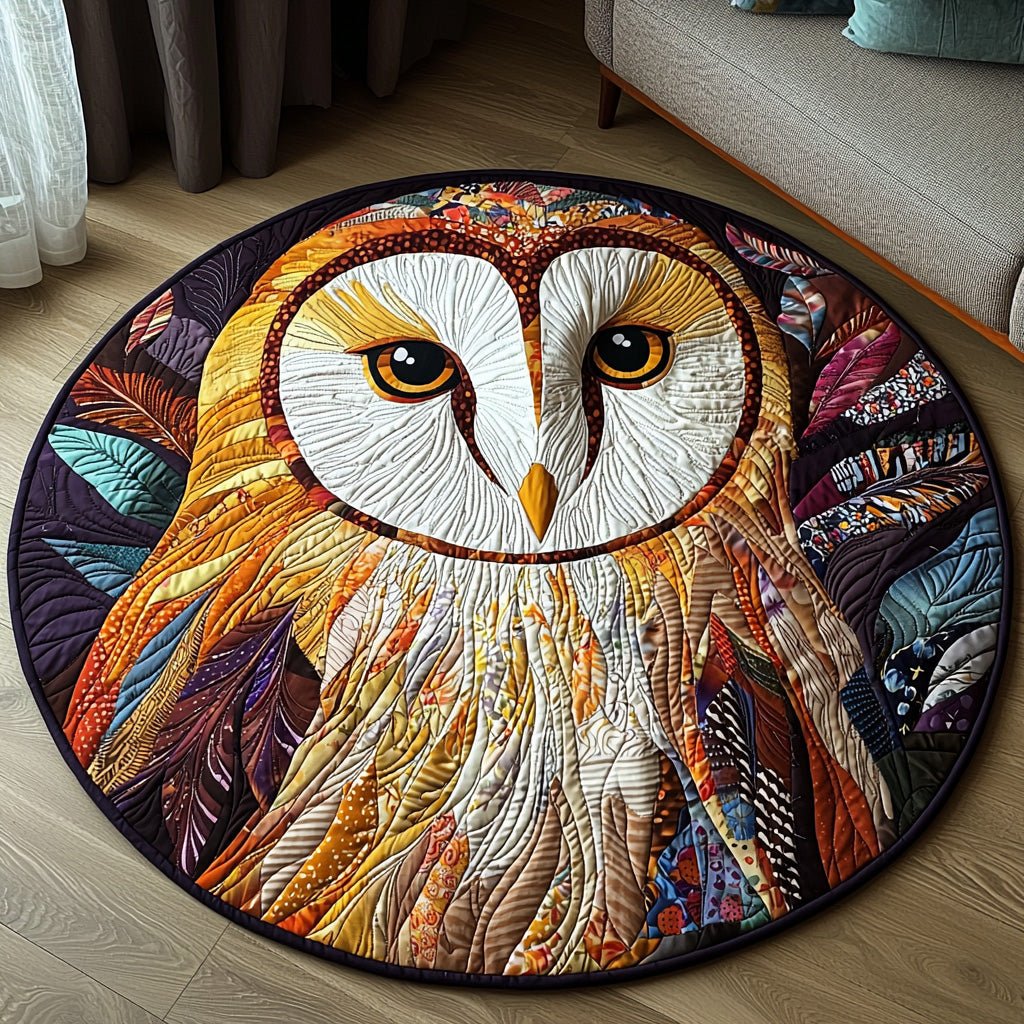 Mystic Feathers Round Mat Rug - Nature Design | Serene Home Decor