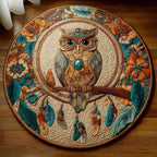 Mystic Feathers Round Mat Rug - Nature Design | Serene Home Decor