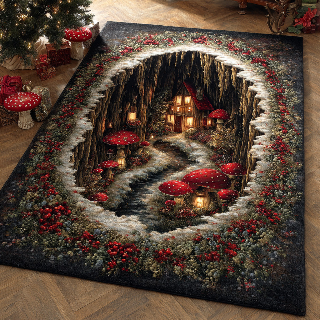 Mystic Fungi Haven area rug in a living room