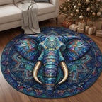 Mystic Guardian Round Mat Rug - washable non-slip printed rug