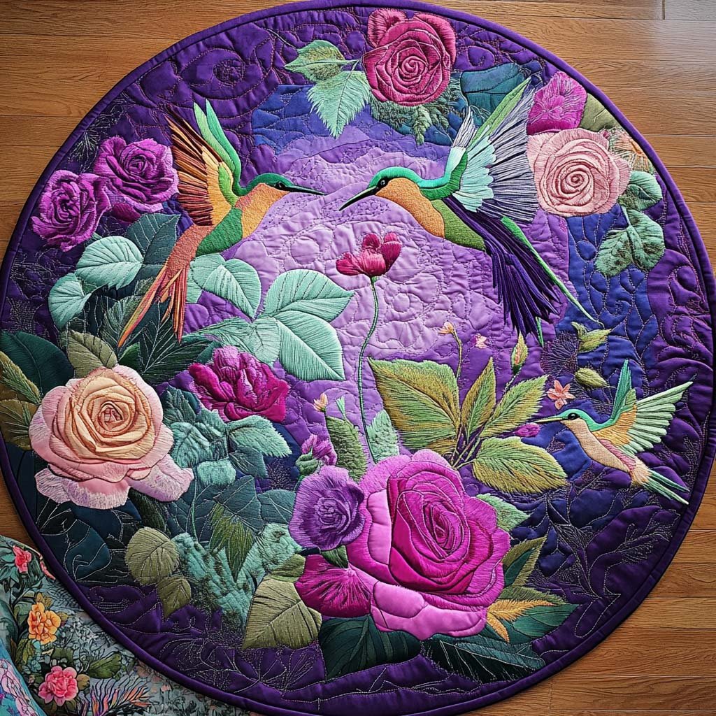 Mystic Hummer Trail Round Mat Rug - washable non-slip printed rug