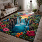 Mystic Lagoon area rug in a living room
