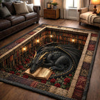 Mystic Library Guardian area rug in a living room