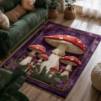 Mystic Mushroom area rug in a living room