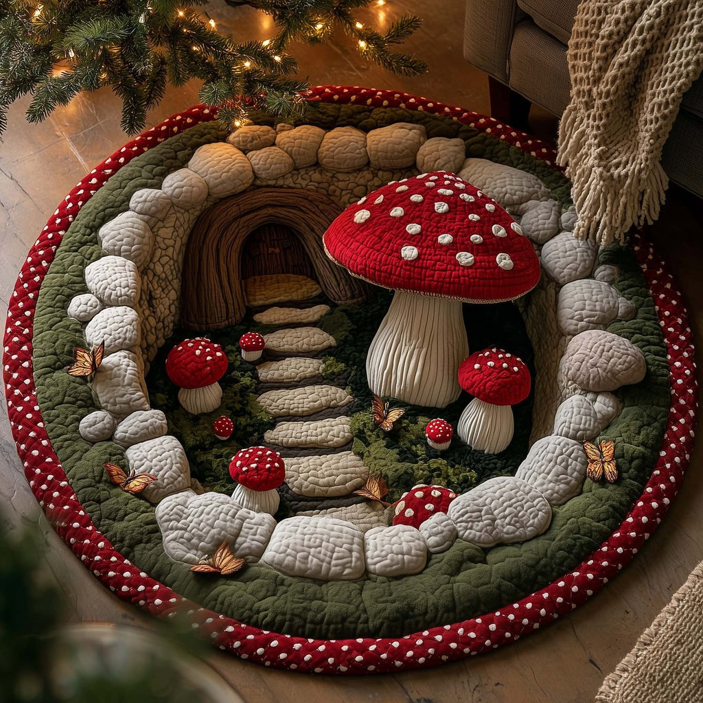 Mystic Mushroom Round Mat Rug - Nature Design | Serene Home Decor