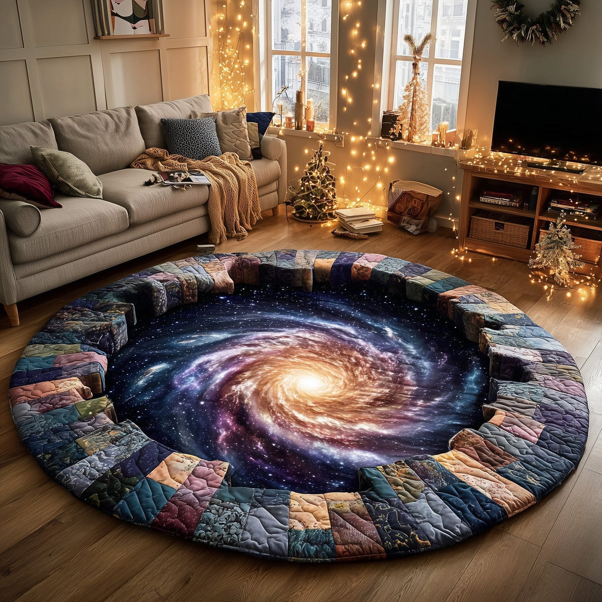 Mystic Nebula Round Mat Rug - Nature Design | Serene Home Decor