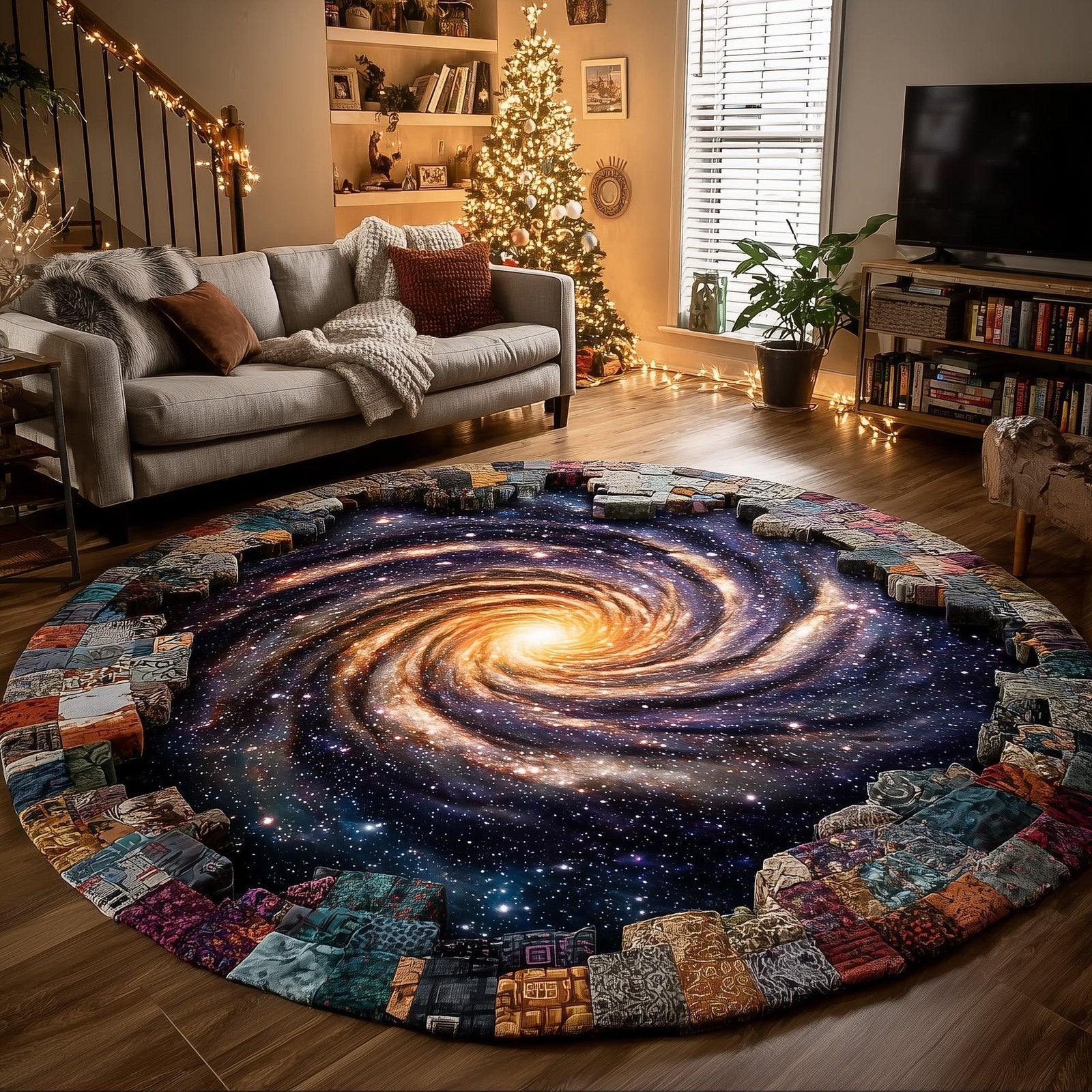 Mystic Nebula Round Mat Rug - Nature Design | Serene Home Decor