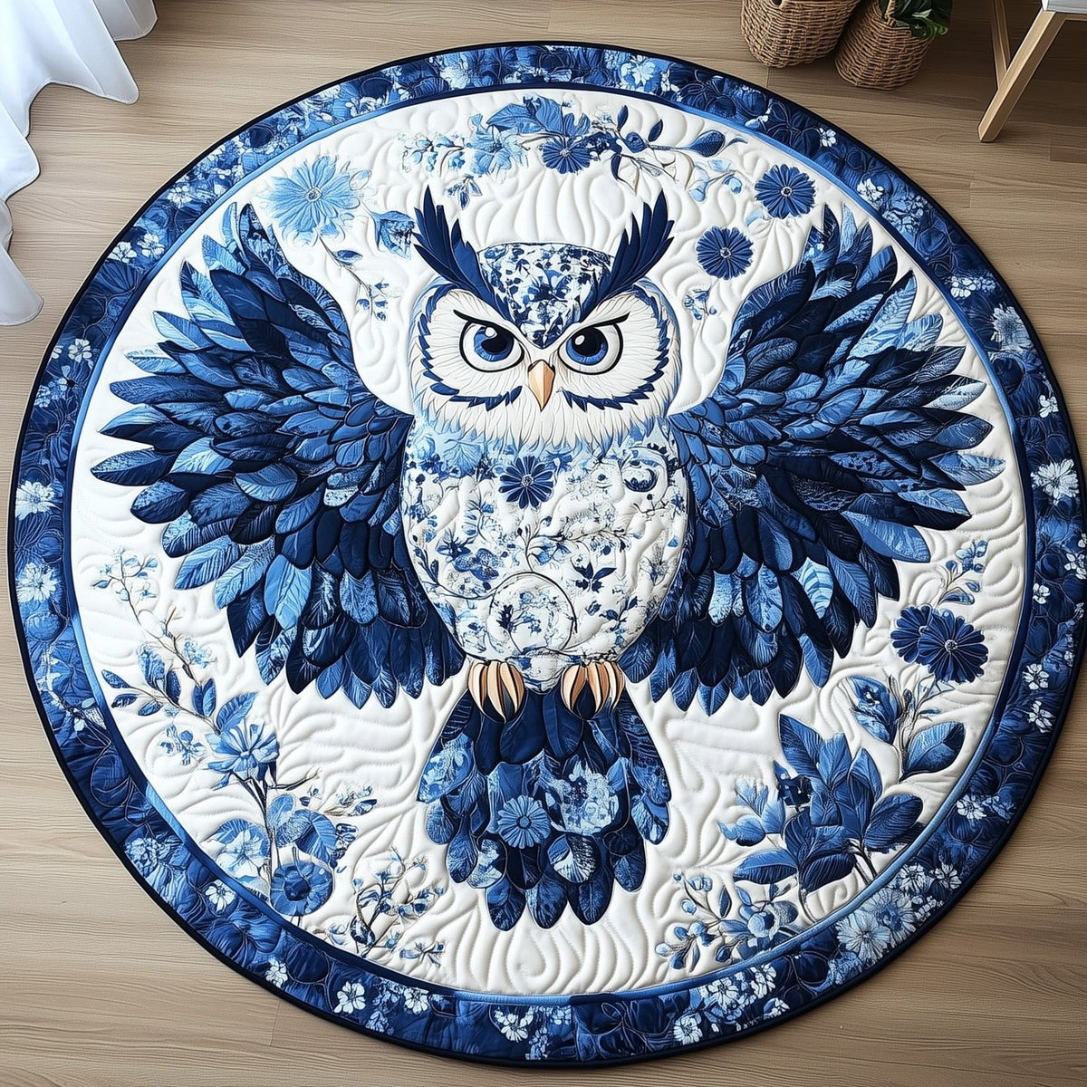 Mystic Night Owl Round Mat Rug - Cute Pet Design | Animal Printed Home Decor