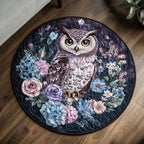 Mystic Owl Round Mat Rug - washable non-slip printed rug