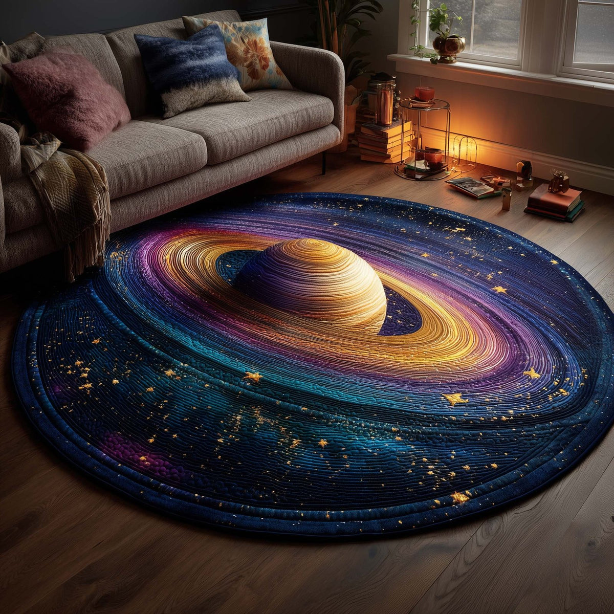Mystic Planet Round Mat Rug - Nature Design | Serene Home Decor