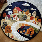 Mystic Rise Round Mat Rug - washable non-slip printed rug